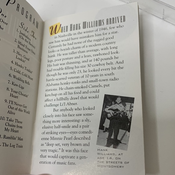 Cassette Tape | Time Life Music The Country Hall Of Fame Presents Hank Williams - Picture 5 of 7